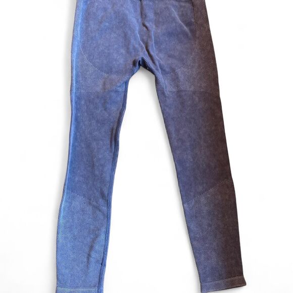 JOYLAB - High-Rise Ribbed Seamless 7/8 Compression Athletic Leggings - Picture 4 of 6